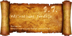 Várallyai Teréz névjegykártya